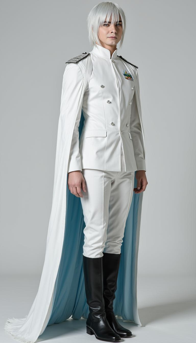 Nik Nitsvetov as Pietas, Ultra Council uniform with cloak