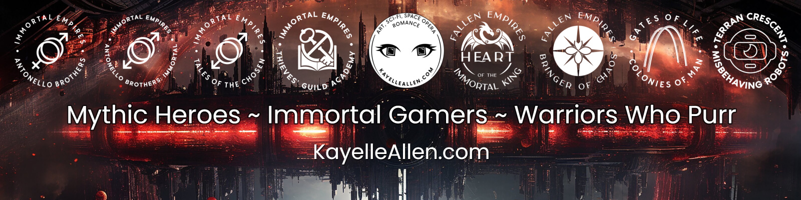 Kayelle Allen - writing MM Sci-Fi Romance with mythic heroes, immortal gamers, and warriors who purr.